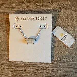 NWT Kendra Scott Ever Necklace in Silver with Iridescent Drusy